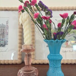 Vintage blue glass vase